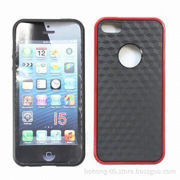 Case for iPhone 5, Made of PC + TPU, Cube Superposition, Variety of Color Selection